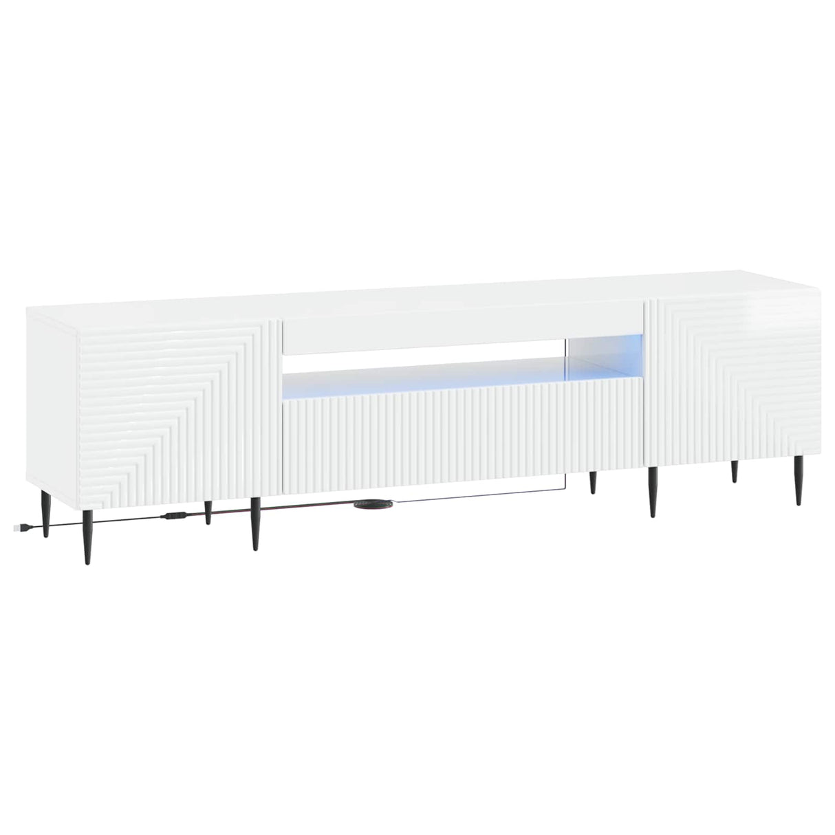 vidaXL LED tv-meubel Wit Bewerkt hout