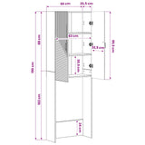 vidaXL Toiletkast HAARLEM Wit 66 x 25,5 x 190 cm Bewerkt hout