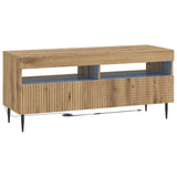 vidaXL LED tv-meubel Wit Bewerkt hout