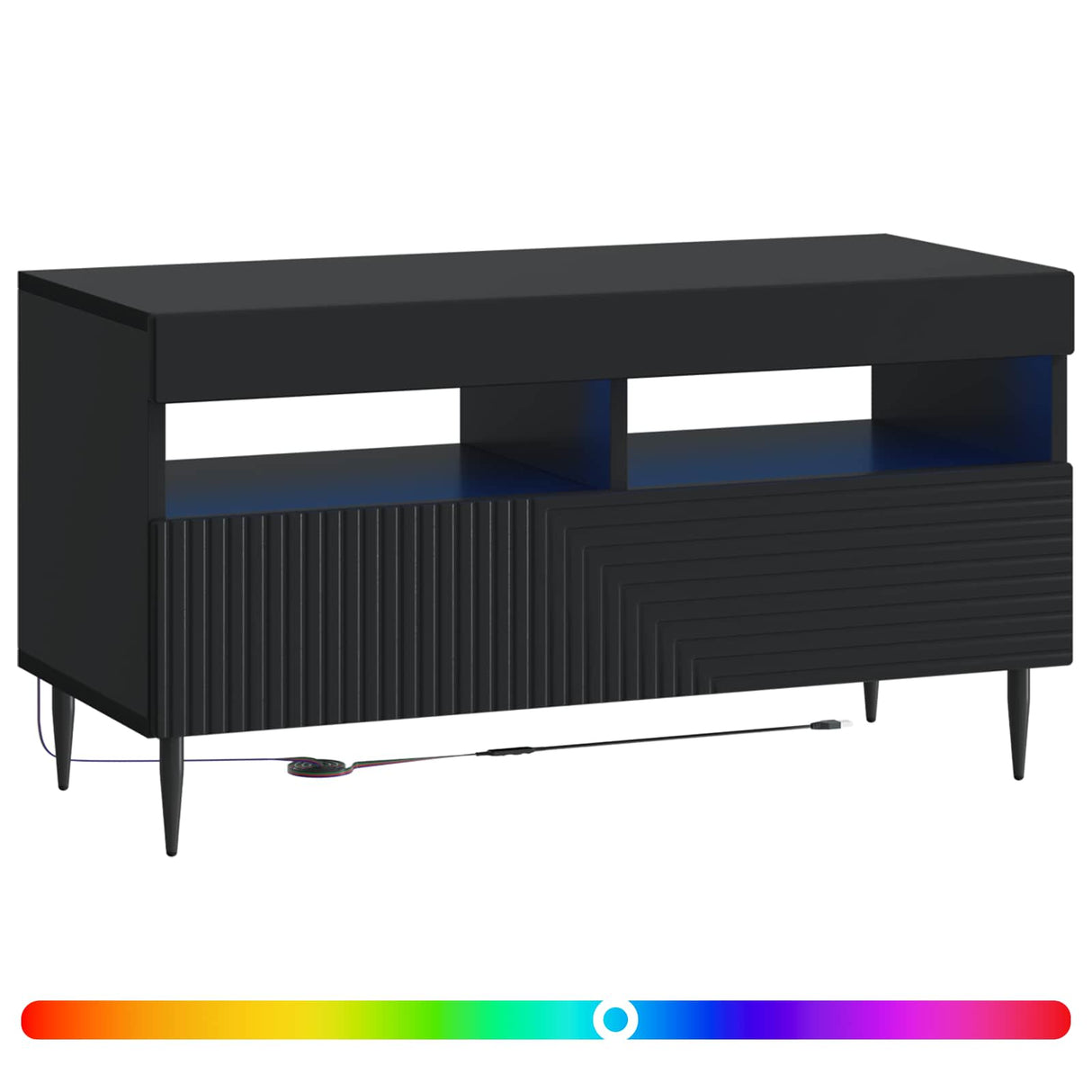 vidaXL LED tv-meubel Wit Bewerkt hout