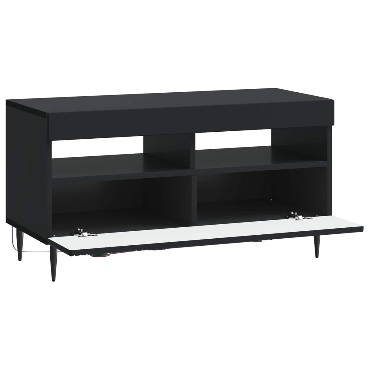 vidaXL LED tv-meubel Wit Bewerkt hout