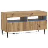 vidaXL LED tv-meubel Wit Bewerkt hout