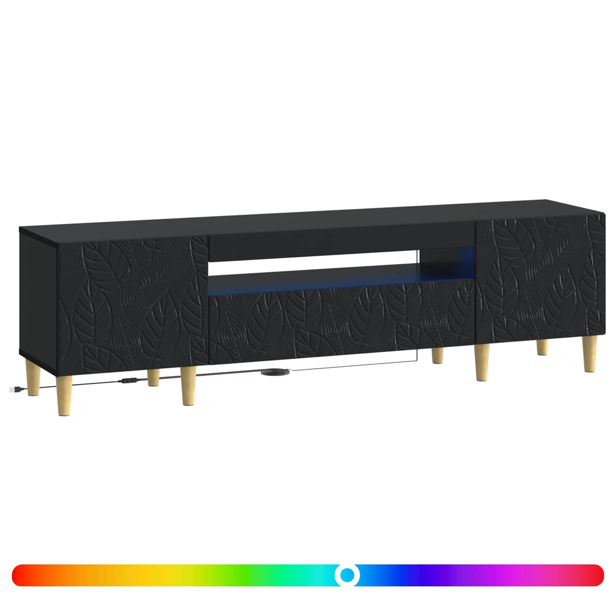 vidaXL LED tv-meubel Wit Bewerkt hout