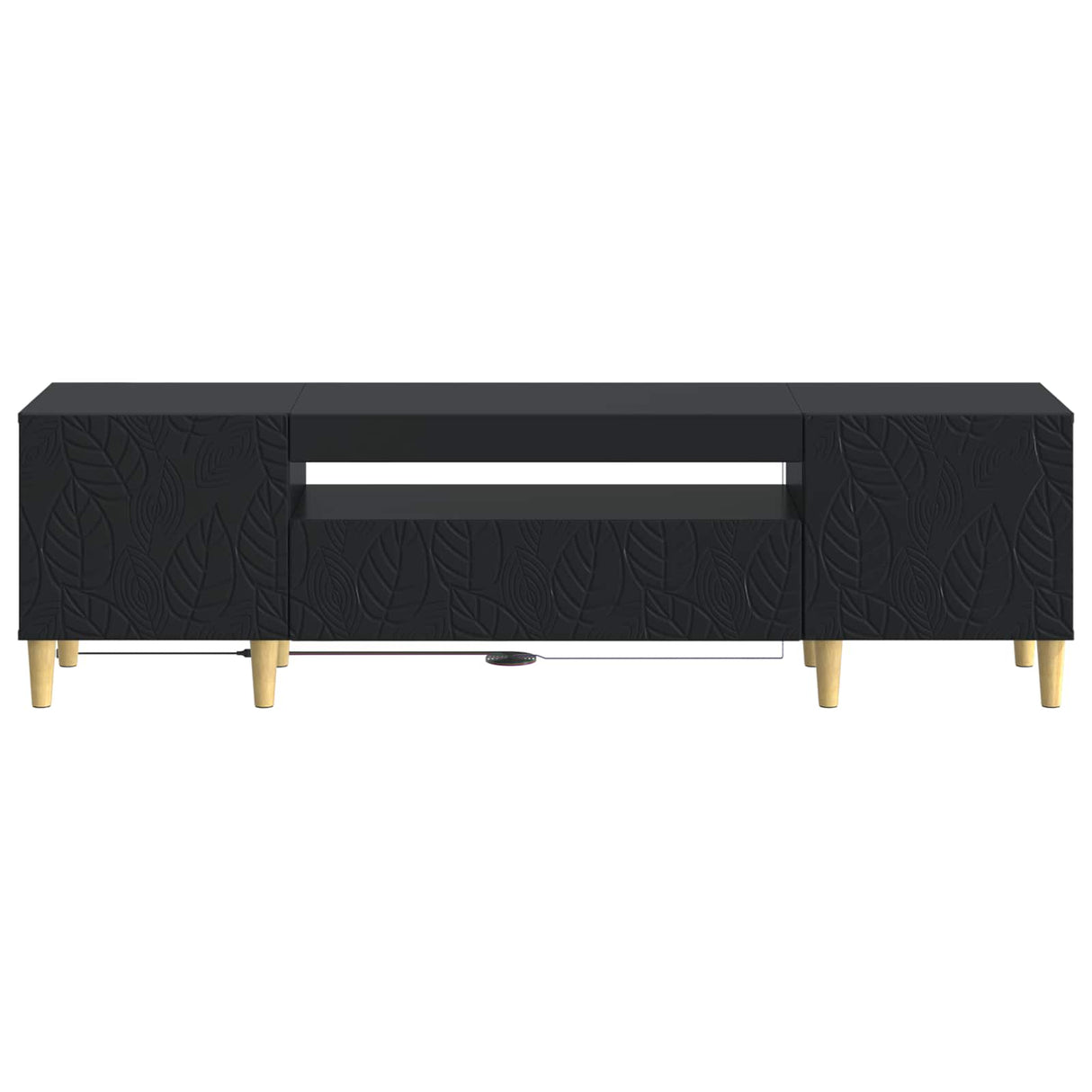 vidaXL LED tv-meubel Wit Bewerkt hout