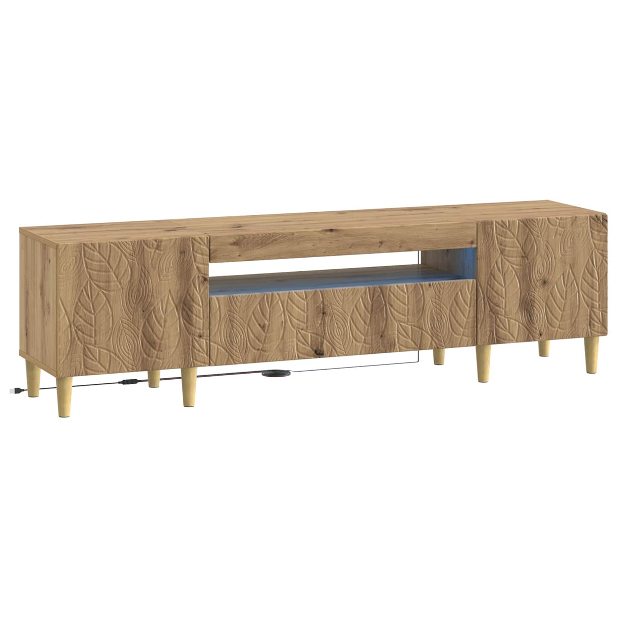 vidaXL LED tv-meubel Wit Bewerkt hout