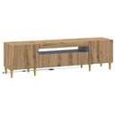 vidaXL LED tv-meubel Wit Bewerkt hout