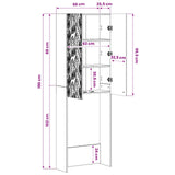 vidaXL Toiletkast DELFT Wit 66 x 25,5 x 190 cm Bewerkt hout