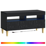 vidaXL LED tv-meubel Wit Bewerkt hout