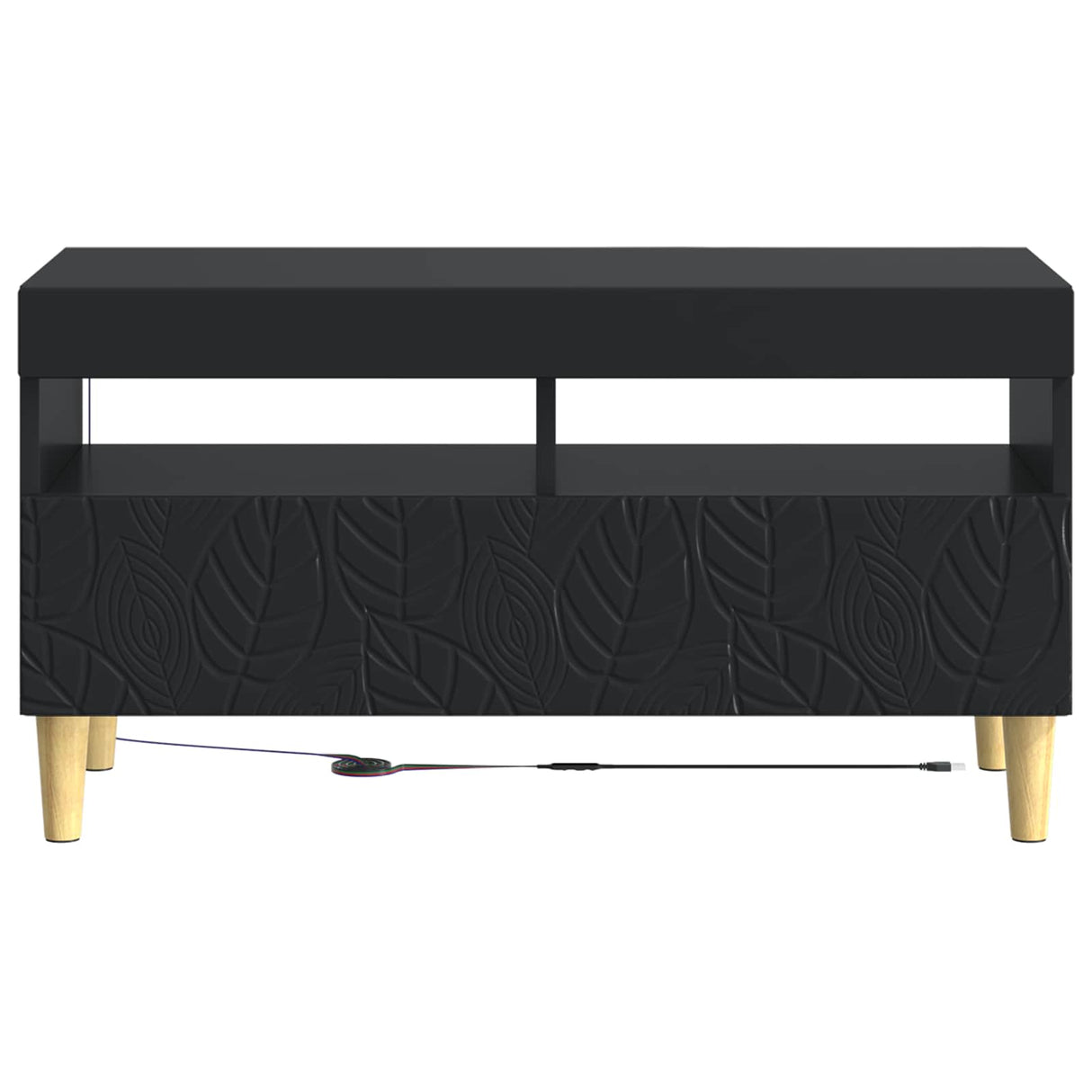 vidaXL LED tv-meubel Wit Bewerkt hout