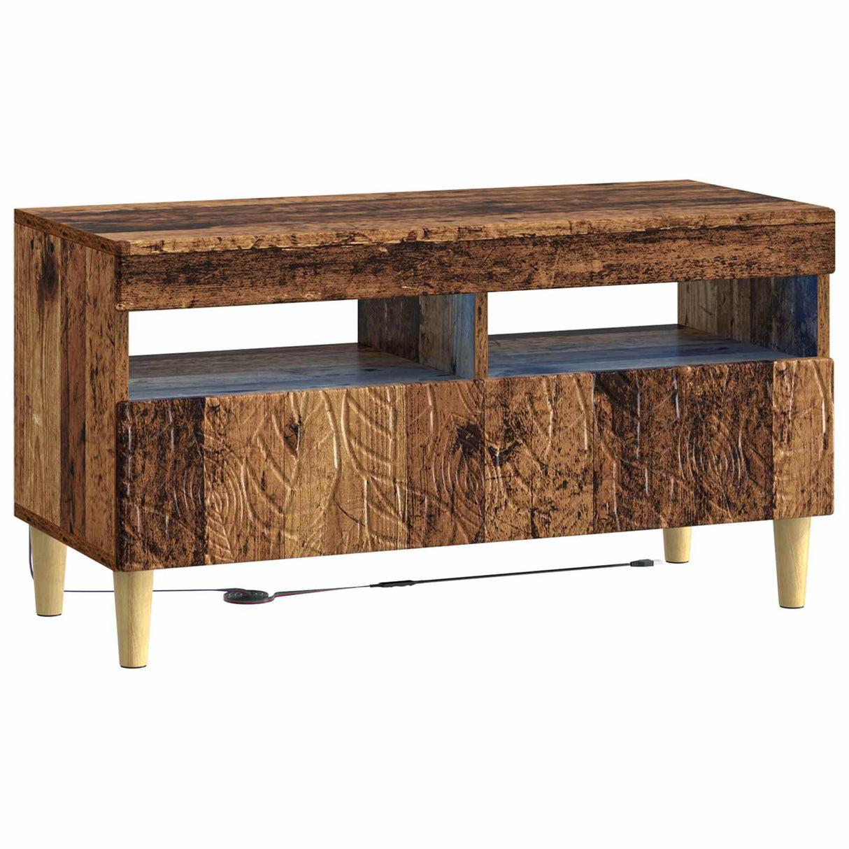 vidaXL LED tv-meubel Wit Bewerkt hout