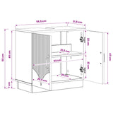 vidaXL Wastafel kabinet voor de badkamer HOORN Wit 59,5 x 31,5 x 56 cm