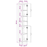vidaXL Badkamerkast met Open Plank HOORN Wit 30 x 31 x 187 cm