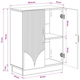 vidaXL Badkamer Opbergkast HOORN Wit 59,5 x 31 x 77 cm Bewerkt hout