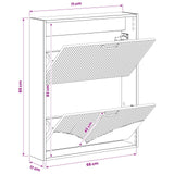 vidaXL Wandgemonteerde Schoenenkast HOORN 71 x 17 x 86 cm Bewerkt hout