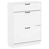 vidaXL Schoenenkast HOORN 78 x 24 x 100 cm Bewerkt hout Wit