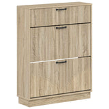 vidaXL Schoenenkast HOORN 78 x 24 x 100 cm Bewerkt hout Wit