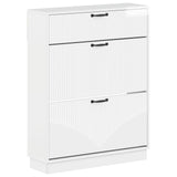 vidaXL Schoenenkast HOORN 78 x 24 x 100 cm Bewerkt hout Wit