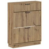 vidaXL Schoenenkast HOORN 78 x 24 x 100 cm Bewerkt hout Wit