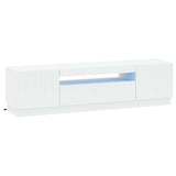 vidaXL LED tv-meubel Wit Bewerkt hout