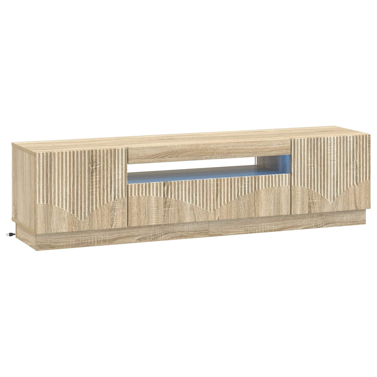 vidaXL LED tv-meubel Wit Bewerkt hout