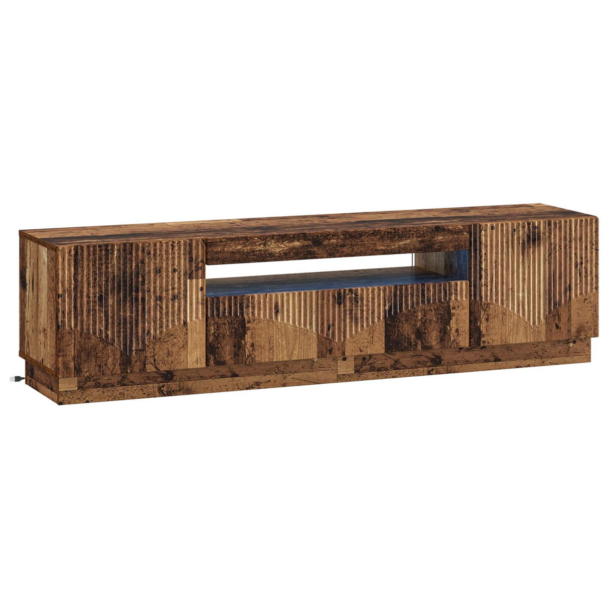vidaXL LED tv-meubel Wit Bewerkt hout