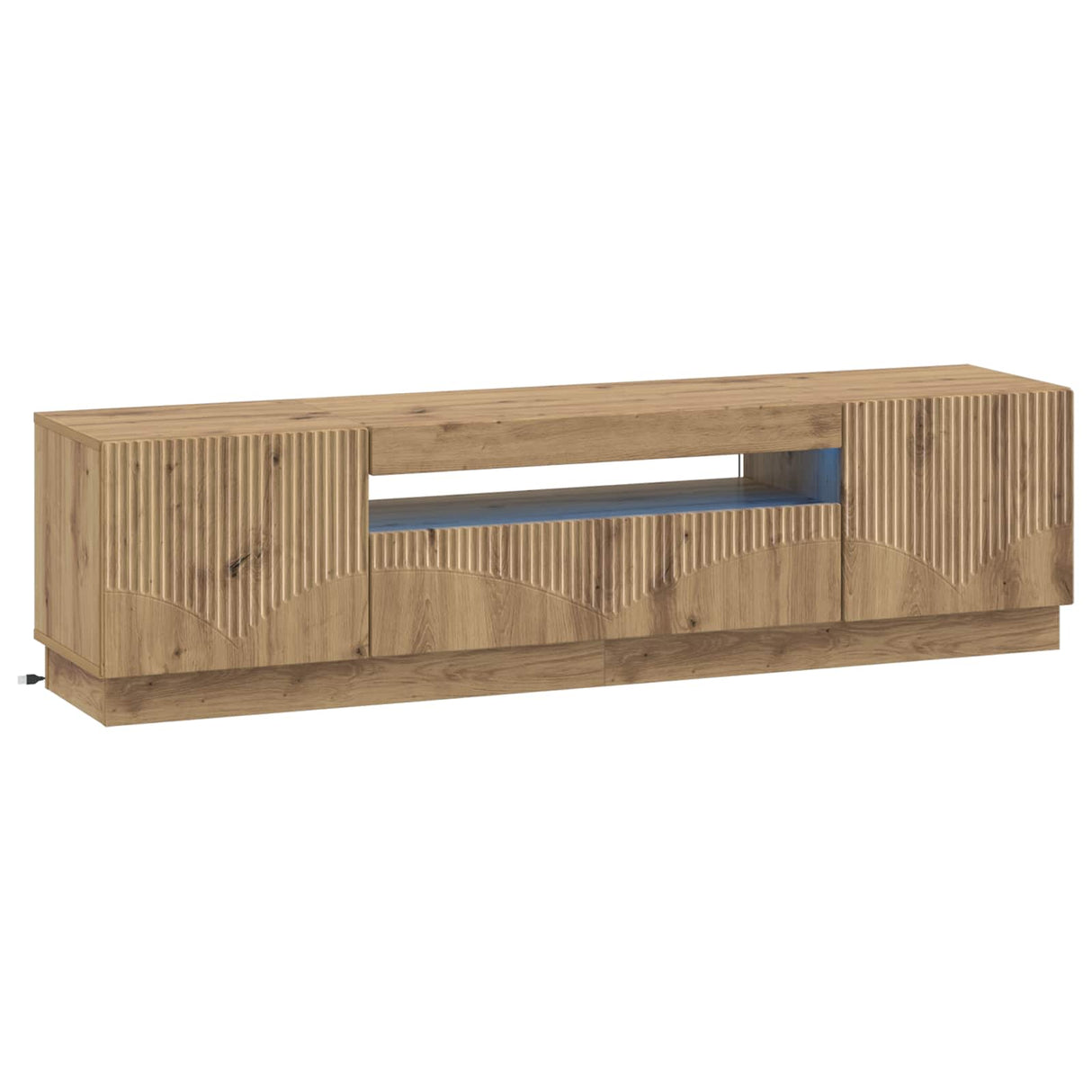 vidaXL LED tv-meubel Wit Bewerkt hout