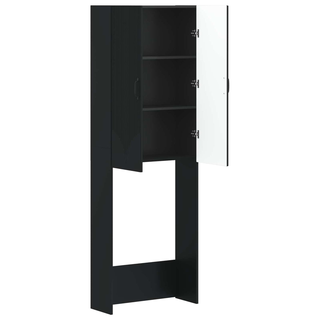 vidaXL Toiletkast HOORN Wit 66 x 25,5 x 190 cm Bewerkt hout