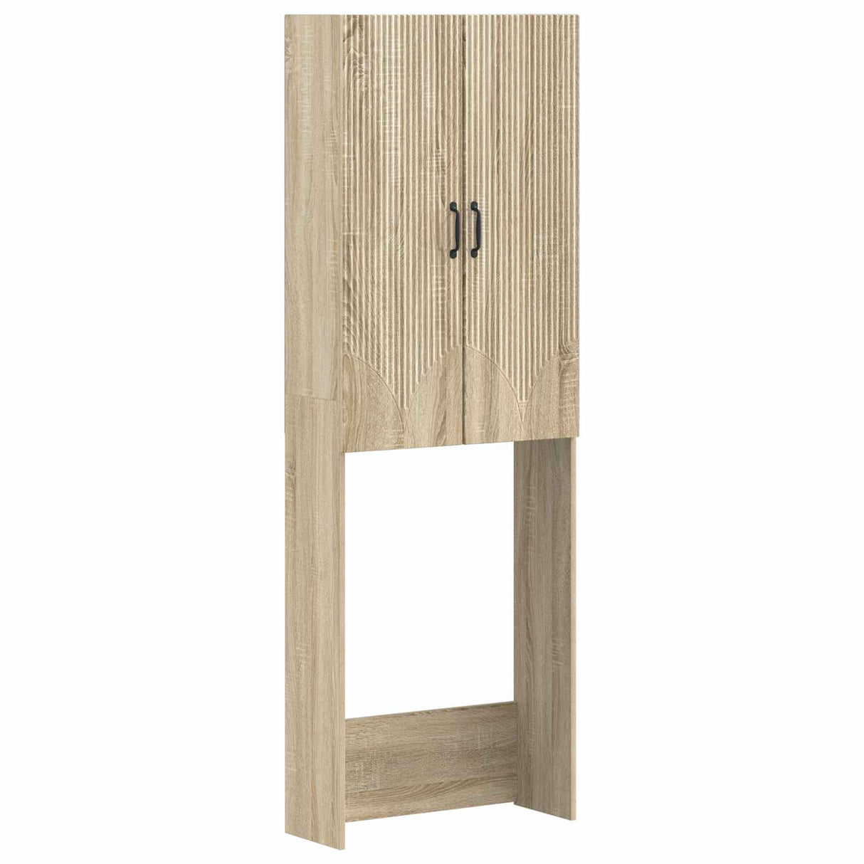 vidaXL Toiletkast HOORN Wit 66 x 25,5 x 190 cm Bewerkt hout