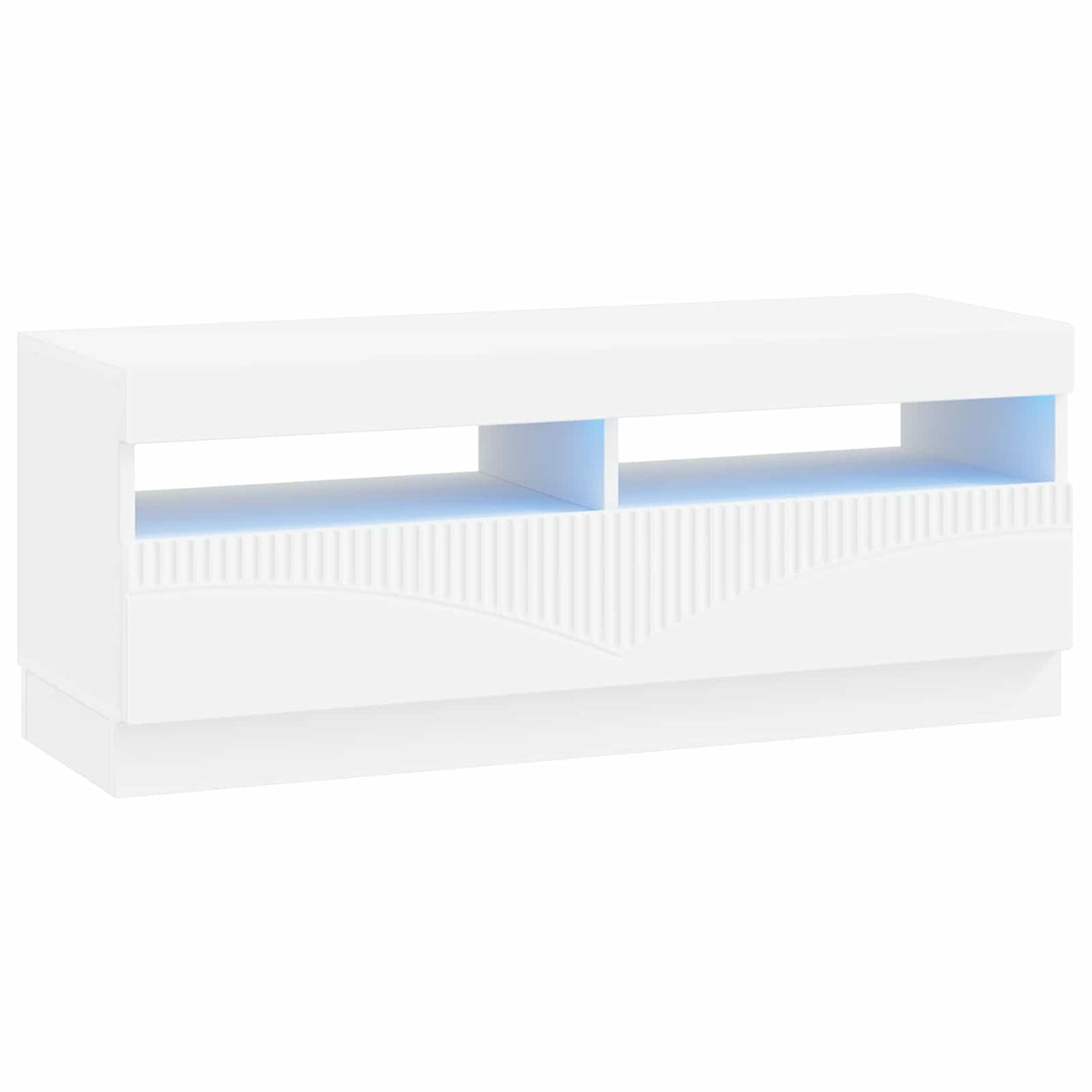 vidaXL LED tv-meubel Wit Bewerkt hout