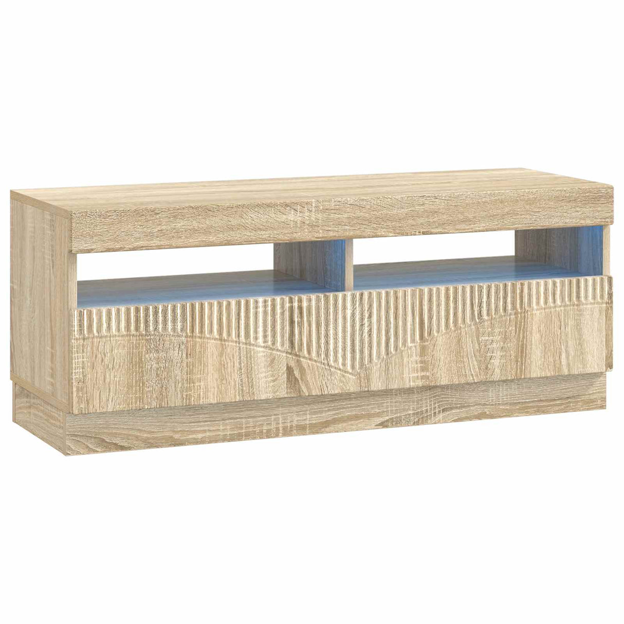vidaXL LED tv-meubel Wit Bewerkt hout