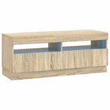 vidaXL LED tv-meubel Wit Bewerkt hout