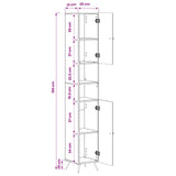 vidaXL Badkamerkast met Open Plank BREDA Wit 30 x 31 x 190 cm