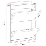 vidaXL Wandgemonteerde Schoenenkast BREDA 71 x 17 x 86 cm Bewerkt hout