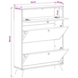 vidaXL Shoe Cabinet BREDA 78 x 24 x 103 cm Engineered Wood White