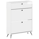 vidaXL Shoe Cabinet BREDA 78 x 24 x 103 cm Engineered Wood White