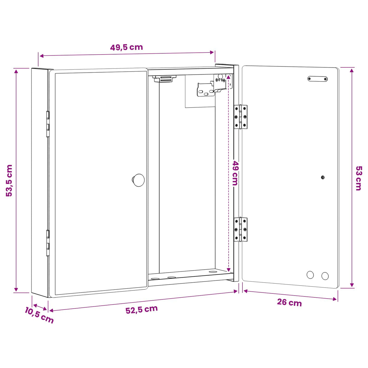 vidaXL Dartboard Cabinet BREDA White 52.5 x 10.5 x 53.5 cm Engineered Wood