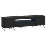 vidaXL LED tv-meubel Wit Bewerkt hout