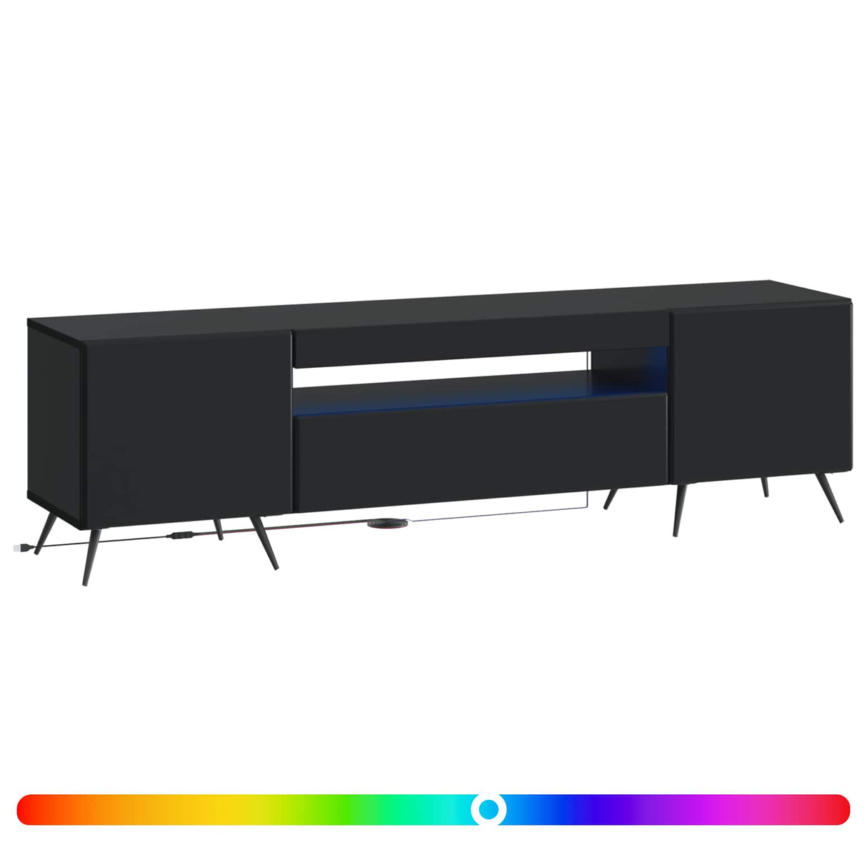 vidaXL LED tv-meubel Wit Bewerkt hout