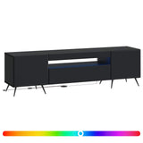vidaXL LED tv-meubel Wit Bewerkt hout