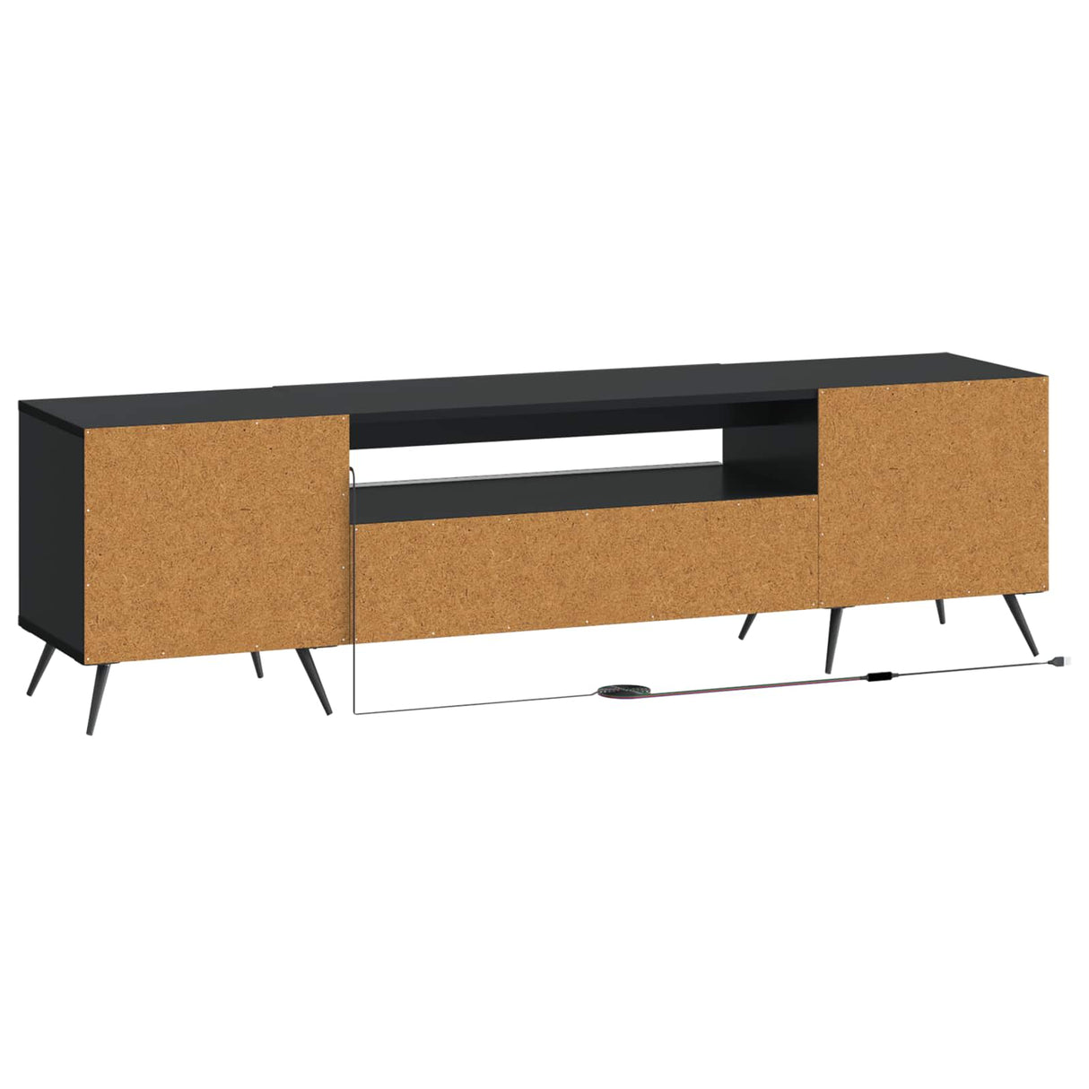 vidaXL LED tv-meubel Wit Bewerkt hout