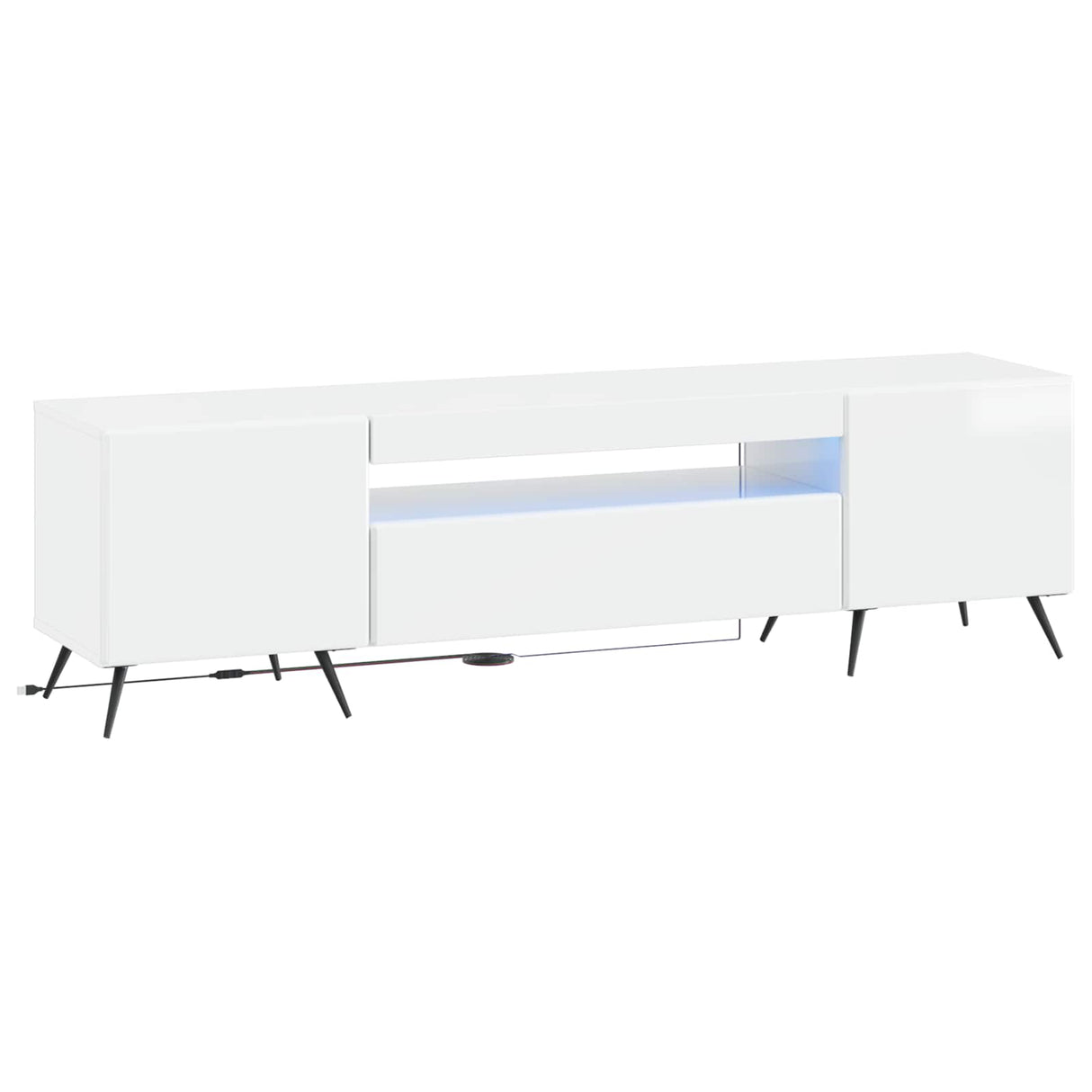 vidaXL LED tv-meubel Wit Bewerkt hout