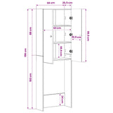 vidaXL Toiletkast BREDA Wit 66 x 25,5 x 190 cm Bewerkt hout