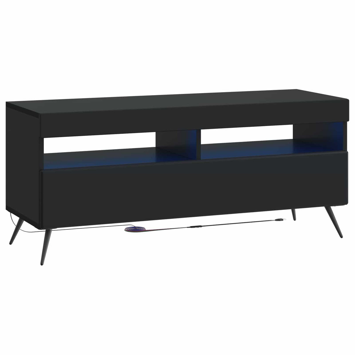 vidaXL LED tv-meubel Wit Bewerkt hout