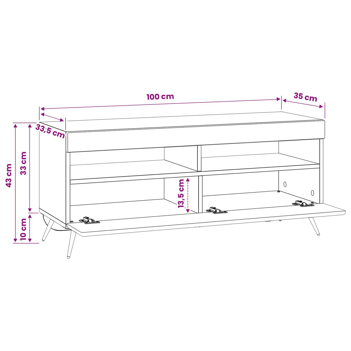 vidaXL LED tv-meubel Wit Bewerkt hout