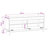 vidaXL LED tv-meubel Wit Bewerkt hout