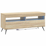 vidaXL LED tv-meubel Wit Bewerkt hout