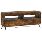 vidaXL LED tv-meubel Wit Bewerkt hout