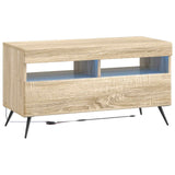 vidaXL LED tv-meubel Wit Bewerkt hout