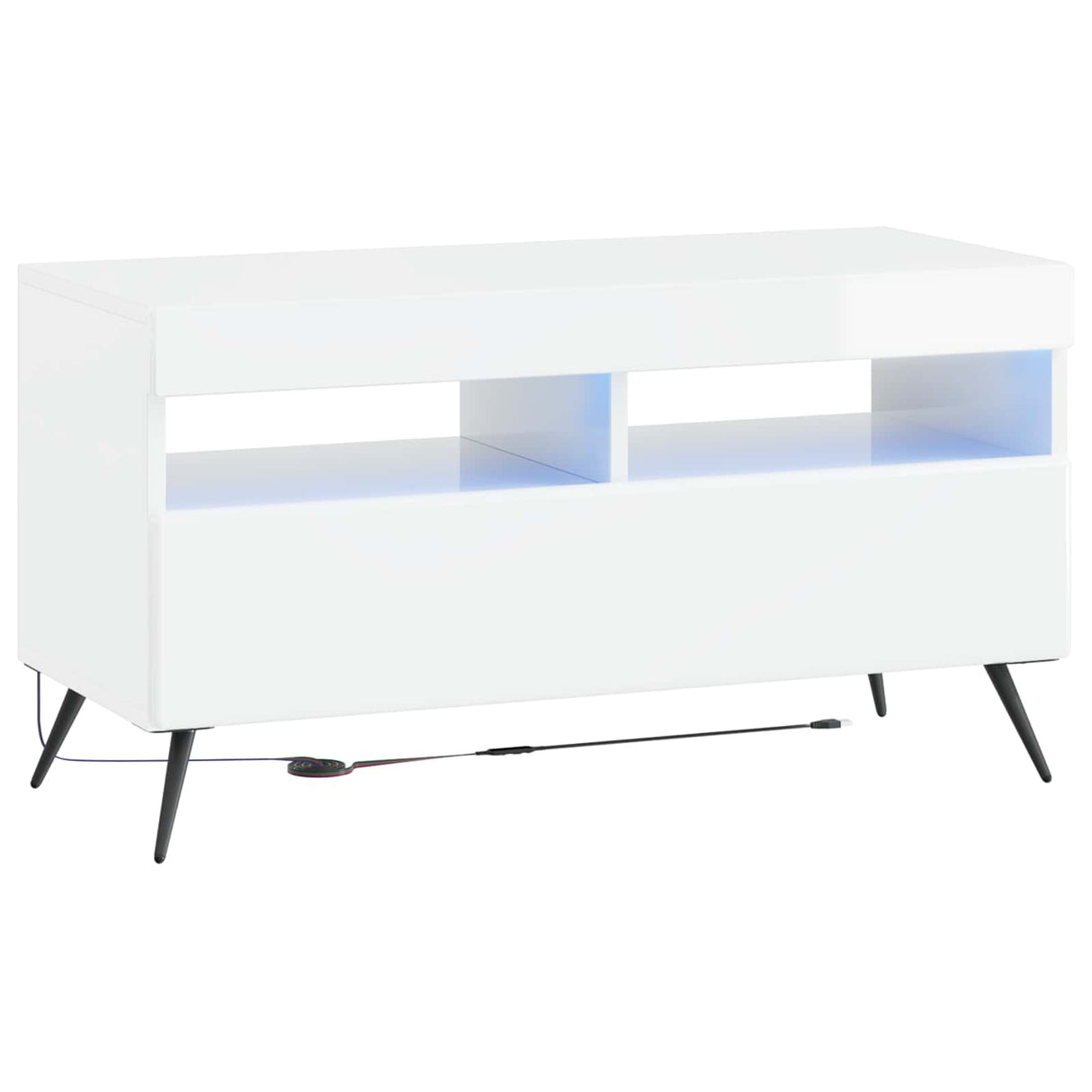 vidaXL LED tv-meubel Wit Bewerkt hout
