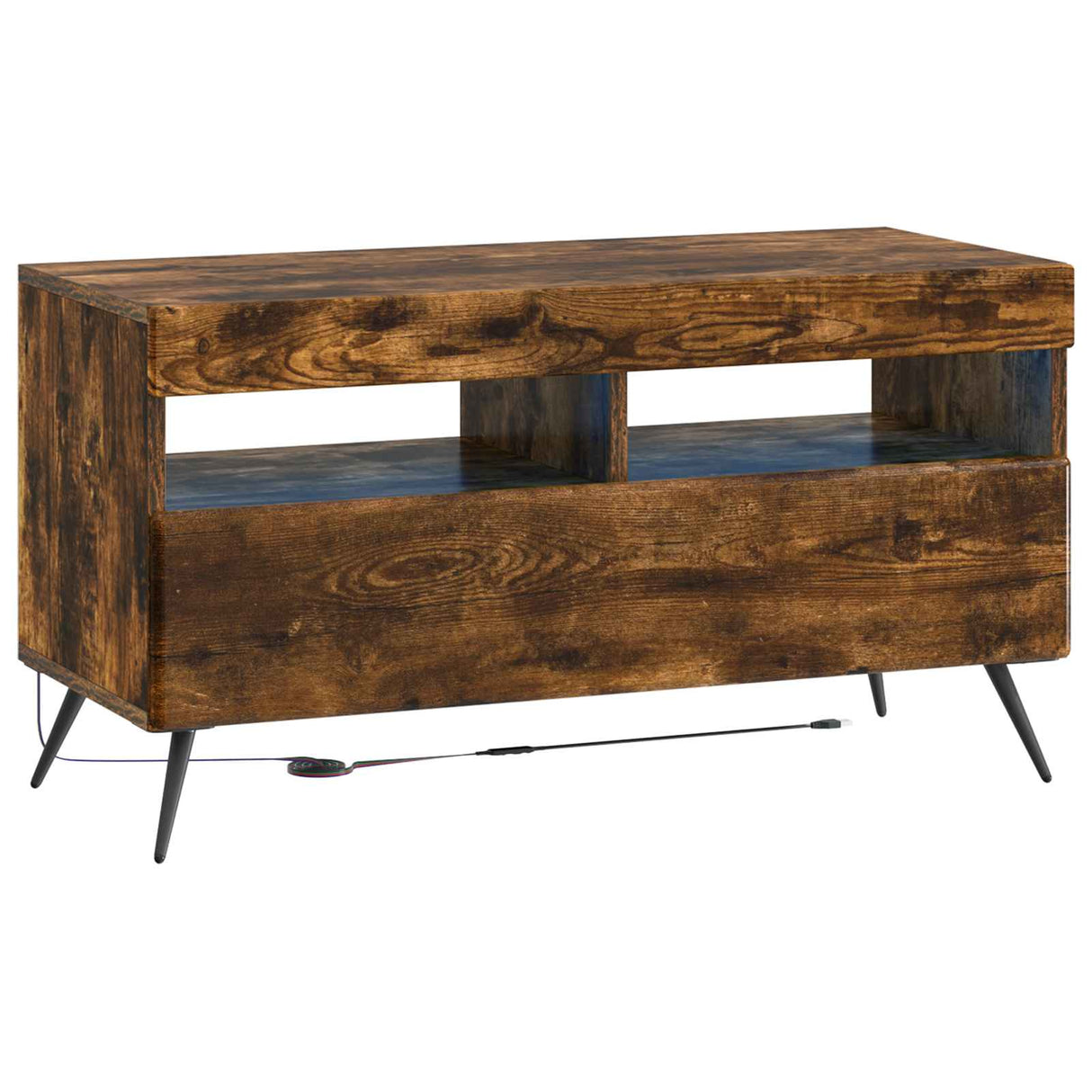vidaXL LED tv-meubel Wit Bewerkt hout